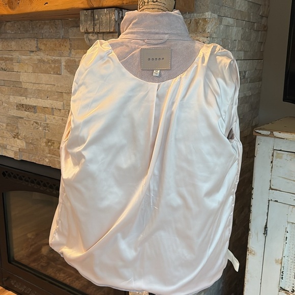 BlankNYC peony fringe 100% leather suede jacket shirt coat button down 2 pockets - Picture 14 of 16